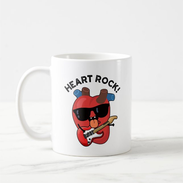 Caneca De Café Heart Rock Funny Music Pun (Esquerda)