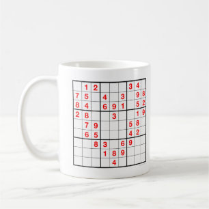 Caneca De Café Heart Sudoku com quebra-cabeça baixável