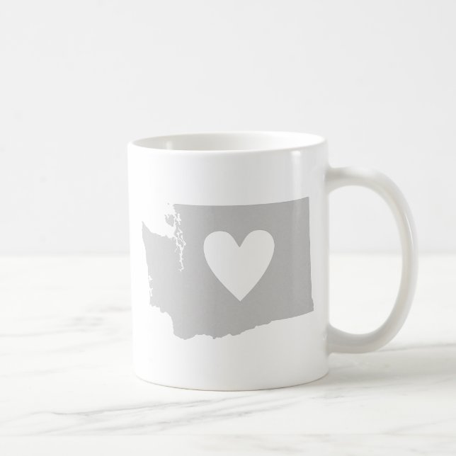 Caneca De Café Heart Washington Shaped Cinza Washington (Direita)