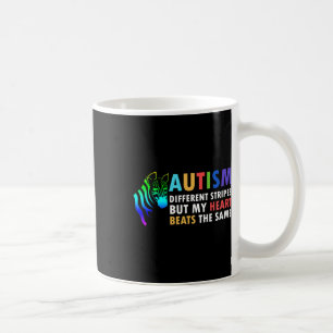 Caneca De Café Heart Zebra dizendo conscientização do autismo ins