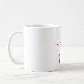 Caneca De Café Heartbeat Cat Pulse, Unique Feline Illustration