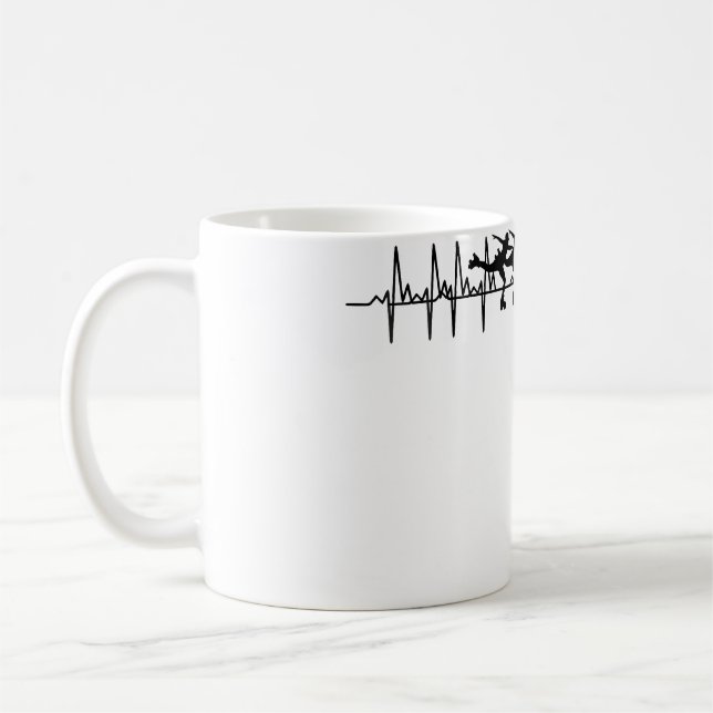 Caneca De Café Heartbeat Ecg Roller Skates Roller Skating Inline  (Esquerda)