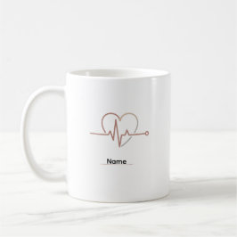 Caneca De Café Heartbeat Pulse Love Minimalist 