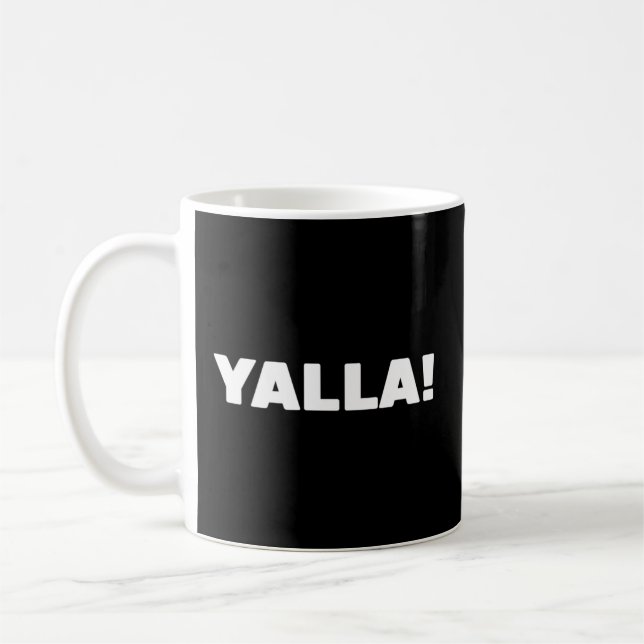 Caneca De Café Hebrew Yalla Israel judeu (Esquerda)