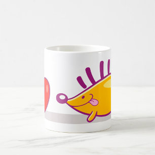 Caneca De Café Hedgehog E Uma Maçã