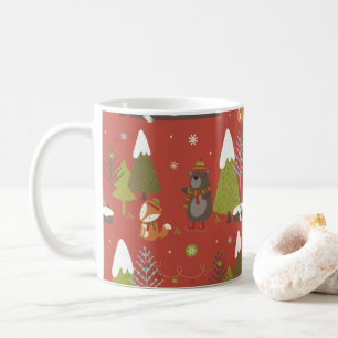 Caneca De Café Hedgehog e Winter Bear Christmas