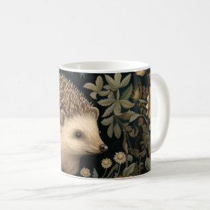 Caneca De Café Hedgehog no estilo Forest William Morris