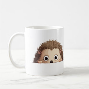 Caneca De Café Hedgehog Peeking Bonito Adorável Animal Engraçado