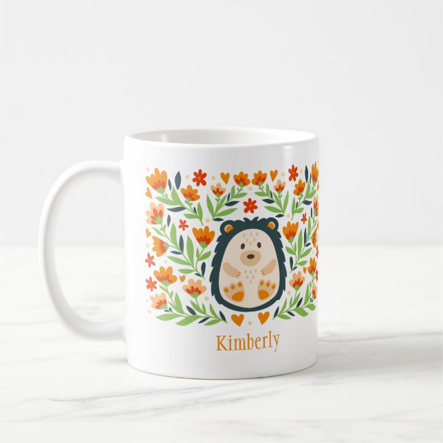 Caneca De Café Hedgehog Personalizado (Esquerda)