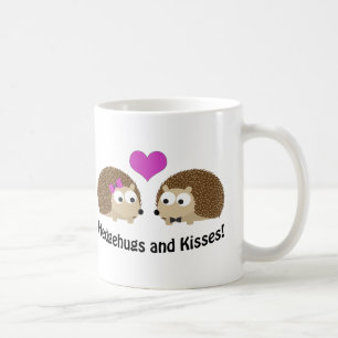 Caneca De Café Hedgehugs e Kisses hedgehog love