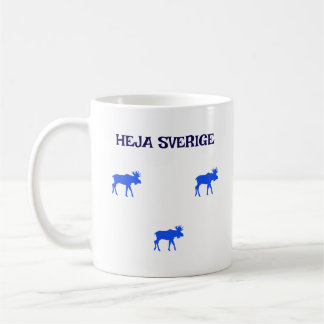 Caneca De Café Heja Sverige anpassningsbar mugg med tre älgar