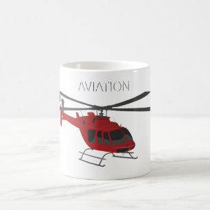 Caneca De Café Helicóptero do vetor vermelho