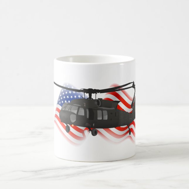 Caneca De Café Helicóptero Militar Patriótico (Centro)
