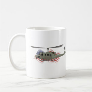 Caneca De Café Helicóptero Patriótico UH-1N Iroquois