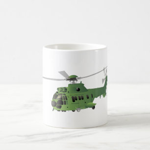 Caneca De Café Helicóptero vetor verde