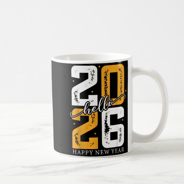 Caneca De Café Hello 2026 Happy New Year 2026 New Year's Eve Part (Direita)