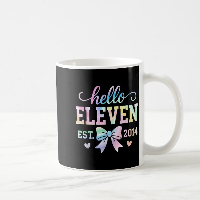 Caneca De Café Hello Eleven Est 2014 Coquette Bow 11th Birthday G (Direita)