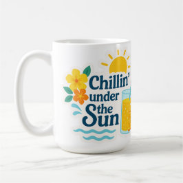 Caneca De Café Hello Summer – Chillin’ the Sun Sticker for Mugs