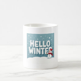 Caneca De Café Hello Winter Snowman Mug