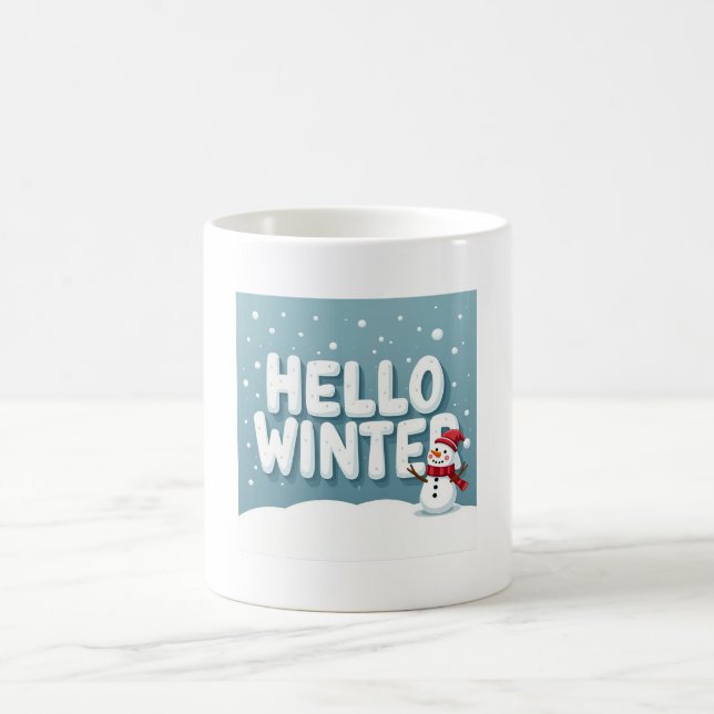 Caneca De Café Hello Winter Snowman Mug (Centro)