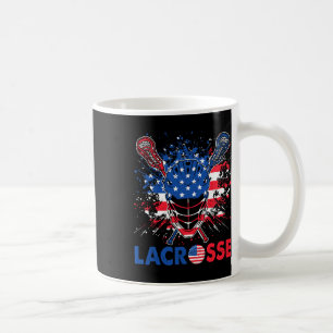 Caneca De Café Helmet Lacrosse Usa Flag Lax Stick 4 De Julho