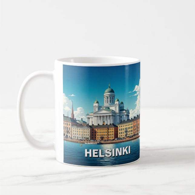 Caneca De Café Helsínquia Finlândia Viagem (Esquerda)
