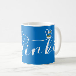 Caneca De Café Helsínquia Flag In Heart, Finlândia Coffee Mug
