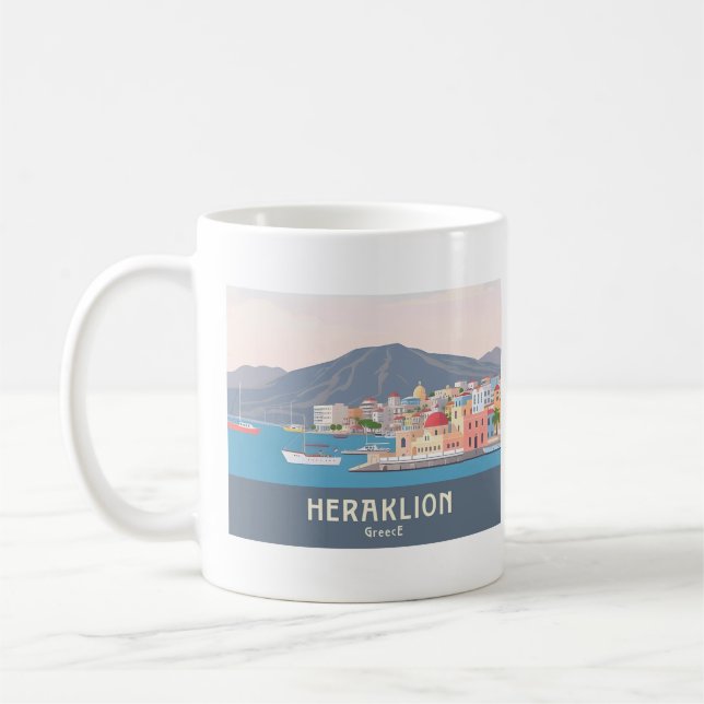 Caneca De Café Heraklion Greece Pastel Travel – Venetian Harbor (Esquerda)