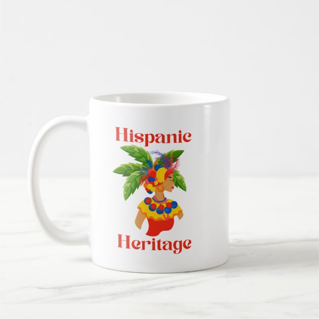 Caneca De Café Herança hispânica Mulher hispânica (Esquerda)