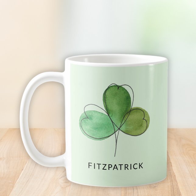 Caneca De Café Herança Irlandesa do Green Shamrock (Criador carregado)