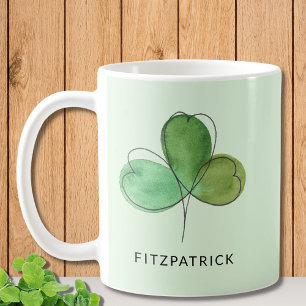 Caneca De Café Herança Irlandesa do Green Shamrock