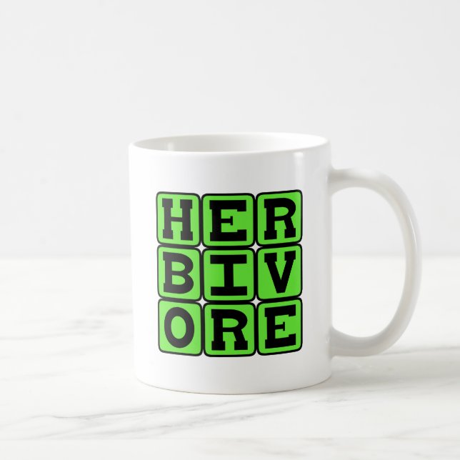 Caneca De Café Herbívoro, Comedor de Plantas (Direita)