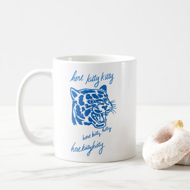 Caneca De Café Here Kitty Kitty (Com Donut)