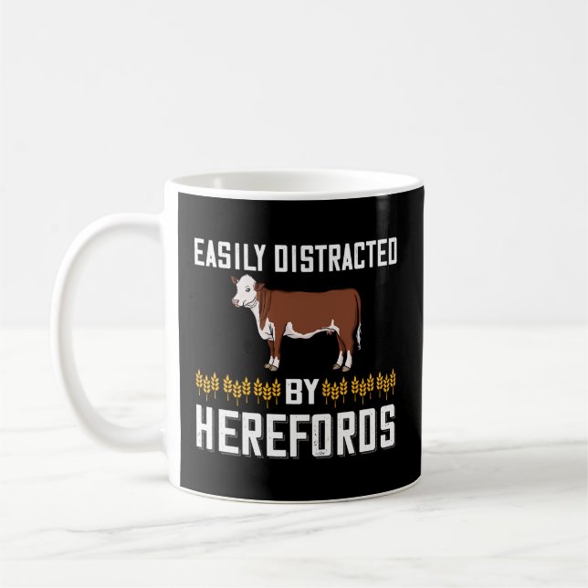 Caneca De Café Hereford Cow Cattle Bull Fazenda (Esquerda)