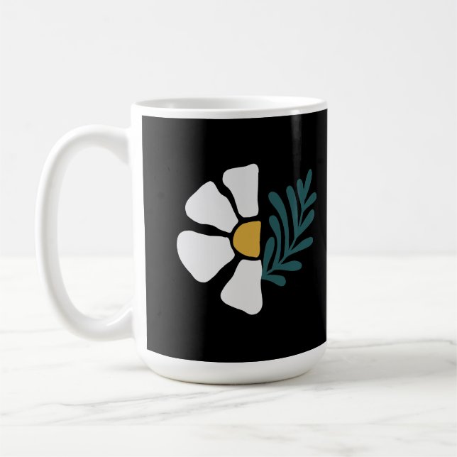 Caneca De Café Hermosa flor abstracta (Esquerda)