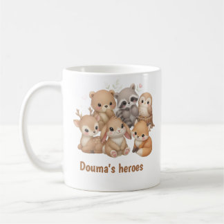 Caneca De Café Heróis de Douma Animais Fofos da Floresta em Aquar