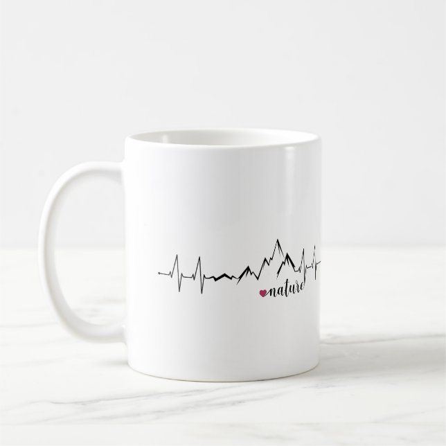 Caneca De Café Herzschlag EKG Liebe zu Bergen und Natur (Esquerda)