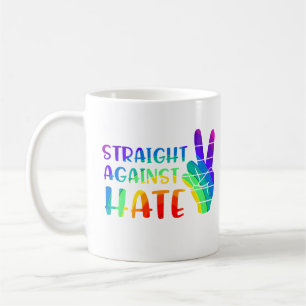 Caneca De Café Hetero contra o ódio - Orgulho de Ally LGBTQ+