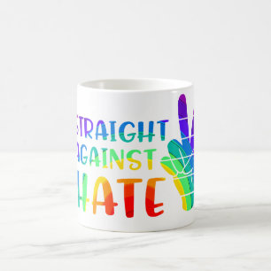 Caneca De Café Hetero contra o ódio - Orgulho de Ally LGBTQ+