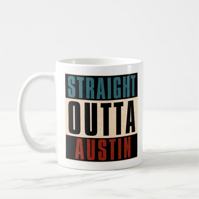Caneca De Café Hetero Outta Austin Texas TX EUA (Esquerda)