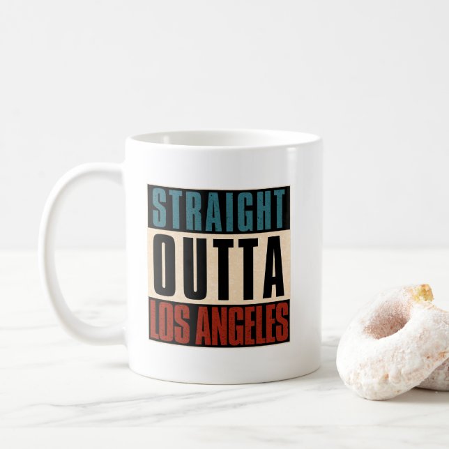 Caneca De Café Hetero Outta Los Angeles California CA EUA (Com Donut)