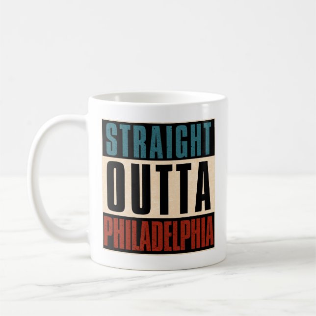 Caneca De Café Hetero Outta Philadelphia Pennsylvania PA EUA (Esquerda)