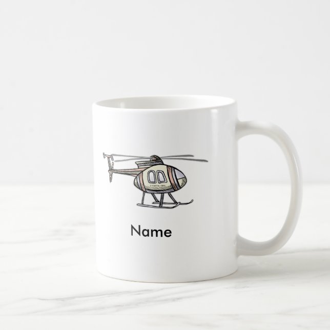 Caneca De Café Hétic Helicopter nome personalizado Mug (Direita)