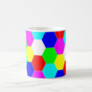 CANECA DE CAFÉ HEXAGÕES COLORIDOS
