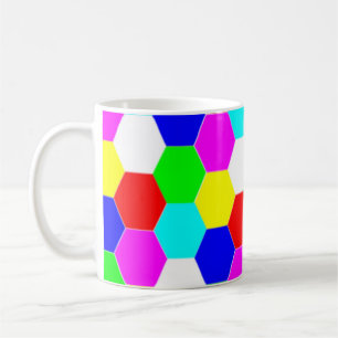 CANECA DE CAFÉ HEXAGÕES COLORIDOS