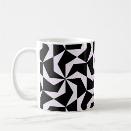 Caneca De Café Hexágono Geométrico Abstrato preto e rosa sem cost