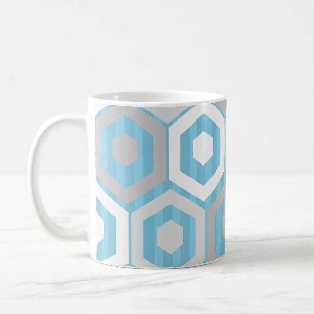 Caneca De Café Hexágonos e faixas de inverno (Esquerda)