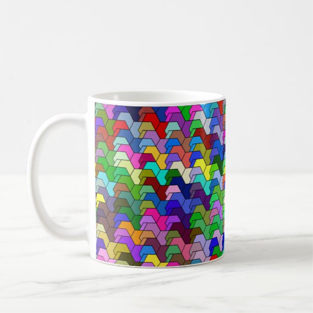 Caneca De Café Hexágonos Escalonados 11oz Mug (Esquerda)