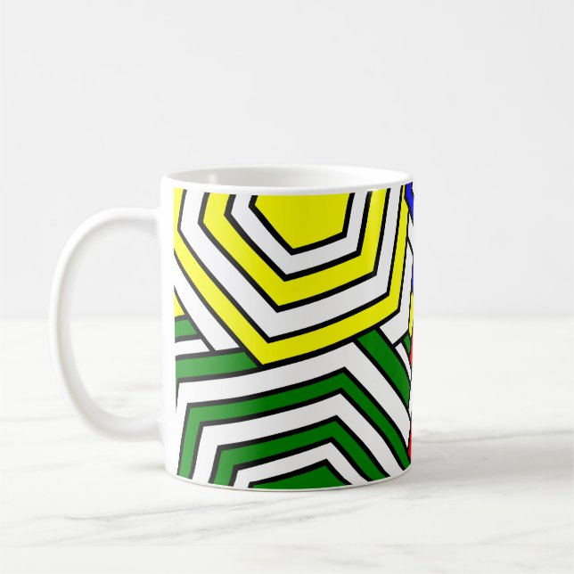 Caneca De Café Hexágonos Sobrepostos (Esquerda)