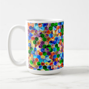 Caneca De Café Hexágonos Verticais 15oz Mug
